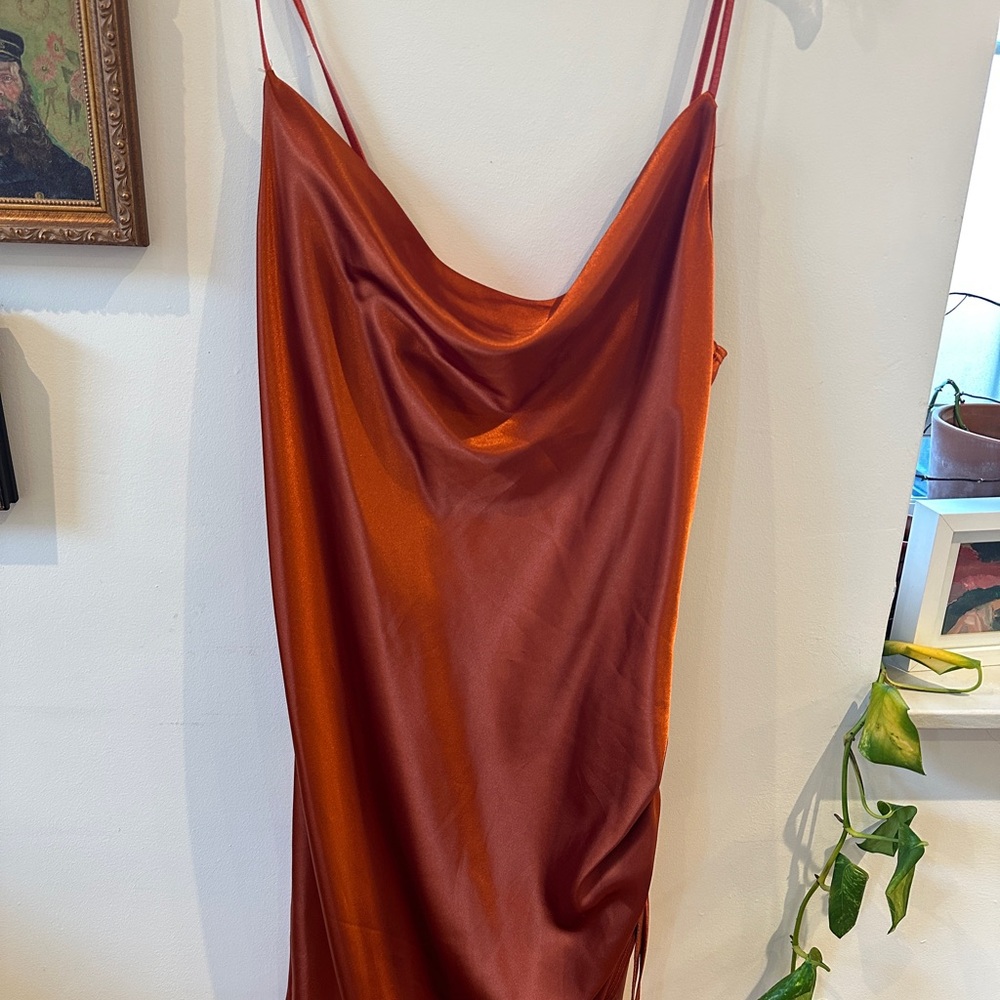 Nasty Gal My Love Shines On Plus Satin Slip Dress
